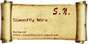 Simonffy Nóra névjegykártya
