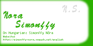 nora simonffy business card