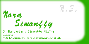 nora simonffy business card